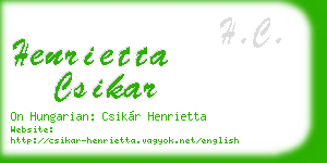 henrietta csikar business card