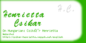 henrietta csikar business card